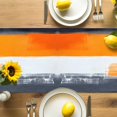 thumbnail image 4 of Table Runner Orange Black Table Decoration for Kitchen Dinning Modern Abstract Art Table Decoration for Indoor Outdoor Party Wedding Decor 13x90inch, 4 of 7