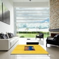 thumbnail image 7 of Ahgly Company Machine Washable Indoor Round Abstract G Yellow Area Rugs, 3' Round, 7 of 7