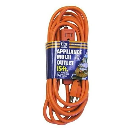 

Howard Berger BT15FT Extension Cord SJT 3-Tap Orange - 16-3 Gauge x 15 ft.