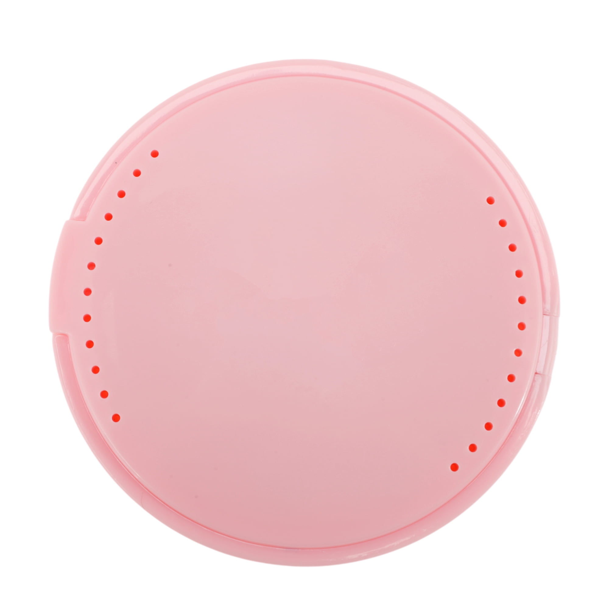 Unique Bargains Round Braces Box with Mirror 1 Pc Light Pink