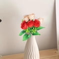 thumbnail image 4 of Ramo de Rosas Artificiales Seis Cabezas | Flores de granada simuladas realistas | Azul, Rosa, Beige, Rojo, Verde | Disposición decorativa de plástico de 14,17x5in | Resistente al desvanecimiento, 4 of 6