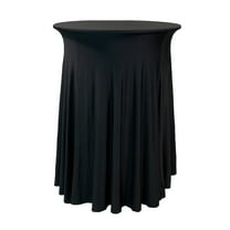30 inch Round Highboy Cocktail Wavy Draping Spandex Table Cover Black