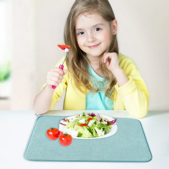 Meitianfacai Napperon Tapis de Table, Coussin de Comptoir de Cuisine Absorbant l'Eau Coussin de Café Coussin de Table Coussin de Table à Manger Séchage de Vaisselle Coussin Antidérapant Coussin de Bar Filtrant l'Eau, Bleu (m)