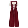 thumbnail image 4 of LOVZFMLL Renaissance Costume for Women Medieval Vintage Pirate Dress Lace Up Puff Sleeve Maxi Dress Halloween Masquerade Party Outfit, 4 of 6