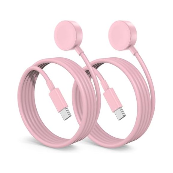 FU19992Pack for Apple Watch Charger Cable, 3FT USB C to Magnetic Wireless Fast i-Watch Charging Cord [Portable], Compatible with iWatch Series Ultra/9/8/7/6/SE/SE2/5/4/3/2 - Pink