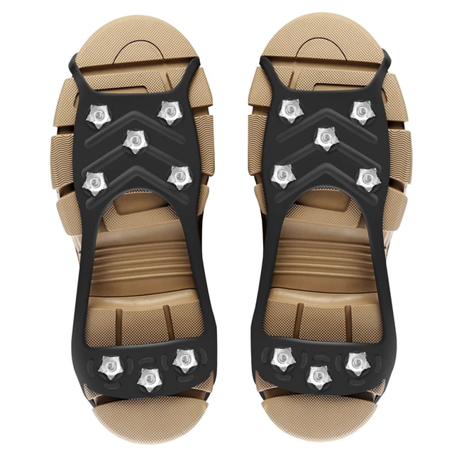 Crampones, Calas De Tracción Para Hielo, Empuñaduras Antideslizantes Para Zapatos, 8 Puntas, Calas Para Hielo Para Zapatos, Botas, Calas De Tracción Para Caminar Sobre Nieve Y