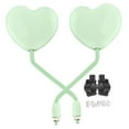 thumbnail image 3 of 2 Pieces Rearview Mirrors Side Mirrors Motorbike Mirrors Heart Shaped Green Design for Universal Motorcycles, 3 of 9