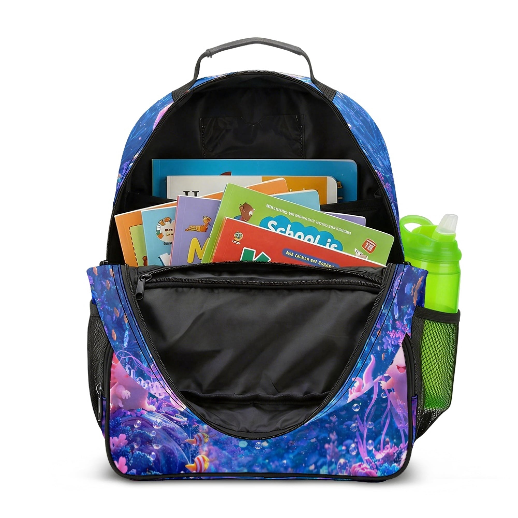Chririnla Axolotl Underwater Theme Toddler Backpack for Boys, Polyester Fabric Lightweight Preschool Toddler Backpack for Travel Kindergarten