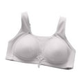 thumbnail image 2 of YWDJ Bras for Women Sleeping Closure in Back Bras No Wire Sleep Bras Wide Strap Full Coverage Push up Wrap Comfy Bras Padded Plus Size Comfortable Bras Solid Lounge Bras Gray 3XL, 2 of 3