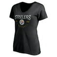 thumbnail image 2 of Women's Black Pittsburgh Steelers Live For It V-Neck T-Shirt, 2 of 3