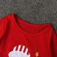 thumbnail image 6 of Owordtank Christmas Outfit Toddler Infant Baby Girls Ruffle Top Clothes Set Deer Print Shirt Dress Pants Set, 6 of 8