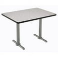 thumbnail image 3 of KFI Studios Mode 2.5' x 4' Dining Table, Crisp Linen, Silver T-Leg Base, 3 of 7