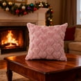 thumbnail image 6 of Valentine's Day Heart Faux Wool Pillow Cover - Soft Red Throw Pillow Case, Plush Fabric with Vibrant Heart Design, Festive Home Decor for Sofa, Bed & Living Room Romantic Accent, 17.71*17.71in, Pink, 6 of 9
