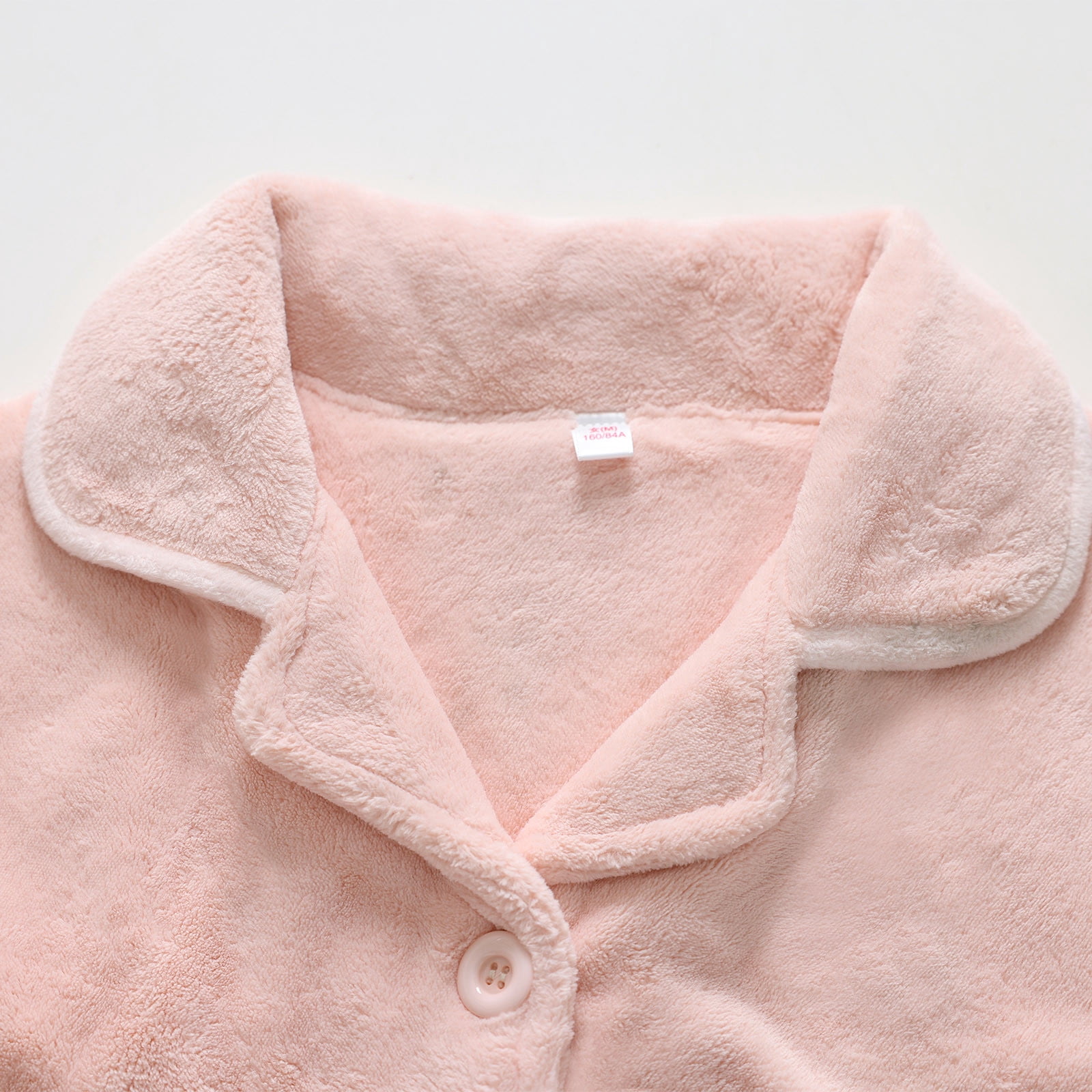BONIXOOM Womens Christmas Pajamas Matching Family Christmas Pajamas Loungewear None Long Sleeve Sleepwear Sets Solid Pink M