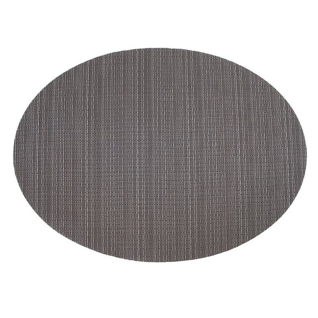 Billuyoard Mantel Individual de PVC, mantel ovalado, antideslizante, antiescaldado, almohadilla de aislamiento térmico Mostrada gris oscuro