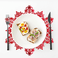 thumbnail image 3 of Snowflake Placemats Decorations Red Snowflake Tablemats Kitchen Table Mats for Christmas Holiday Wedding Decorative A, 3 of 6
