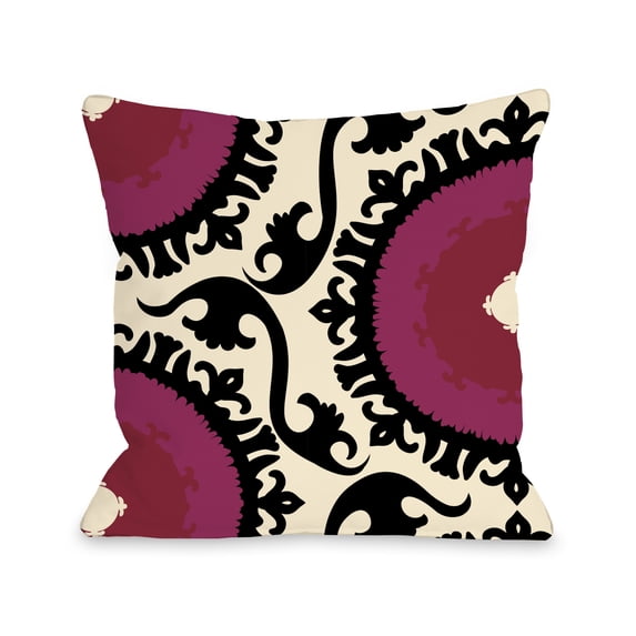 Suzy - Ivory Black Red - 16x16 Pillow