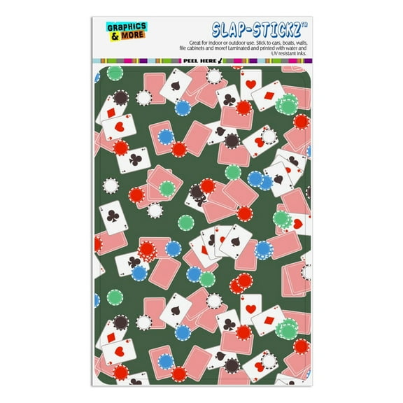 Poker Chips and Ace Cards Pattern Home Business Office Sign