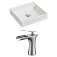 thumbnail image 1 of 17.5-in. W Above Counter White Bathroom Vessel Sink Set For 1 Hole Center Faucet AI-17841, 1 of 5