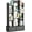Black, variant on iSunirm Bookcase with Storage Home Decor Book Shelf with 2 Drawers, Free Standing Office Storage Shelf with 12 Open Bookshelf, Industrial Wood Book Case for Bedroom Living Room,Black