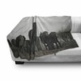 thumbnail image 3 of Animal Soft Flannel Fleece Throw Blanket, Image of Herd ofWalking the River Tropical Wildlife Art Safari Theme, Cozy Plush for Indoor and Outdoor Use, 50" x 70", Grey, by Ambesonne, 3 of 6