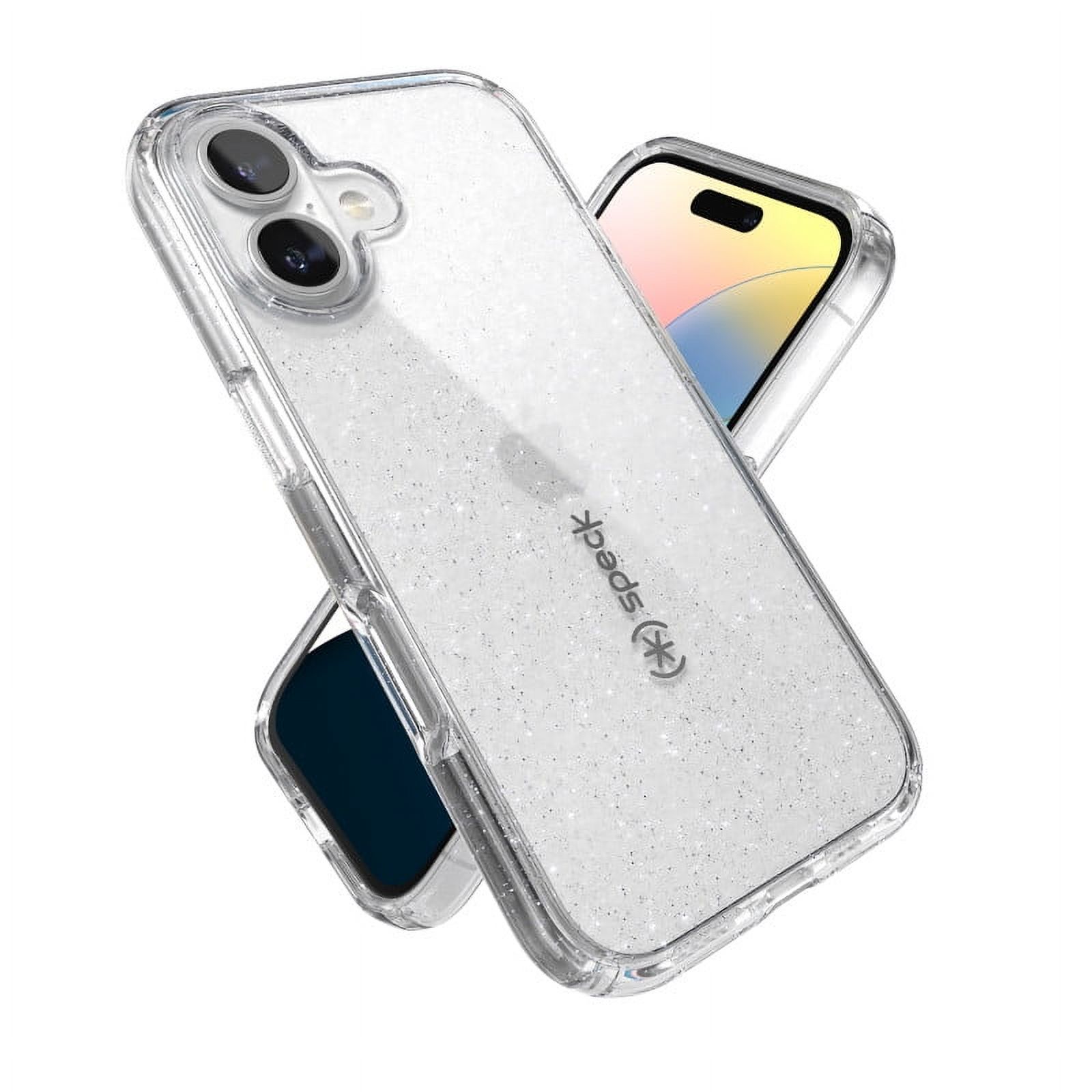 Speck iPhone 16 Gemshell Lux in Clear and Platinum Glitter