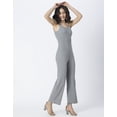 thumbnail image 3 of Moomaya Knitted Wide Leg Jumpsuit, Round Neck, Sleeveless Loose Romper, 3 of 9