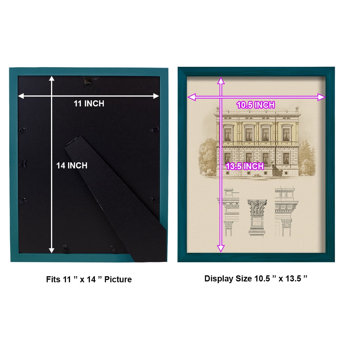 Estate & Plan IV -Framed Print w/glass-Ocean Blue