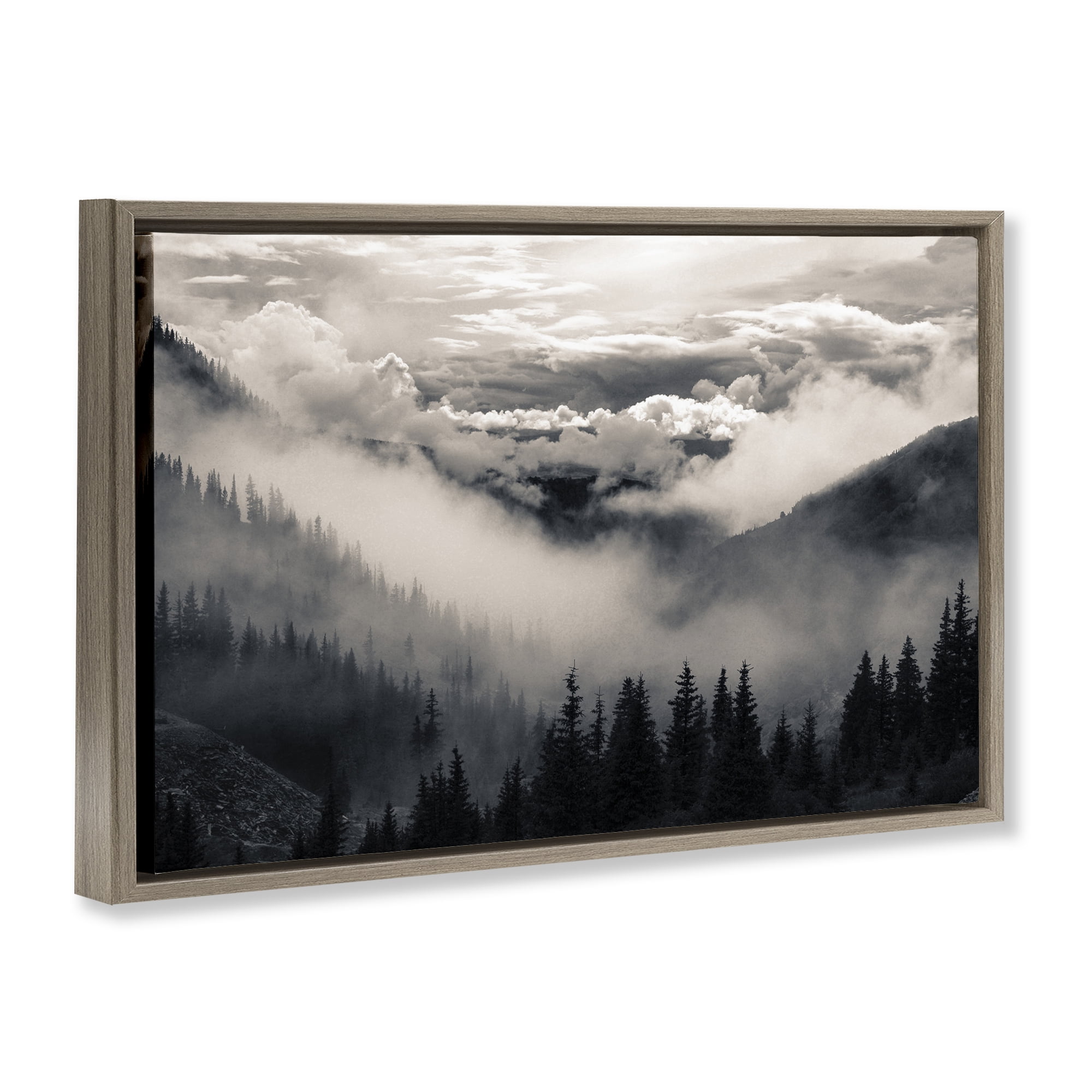 Billowing Fog Atmosphere Brown Framed Floater Canvas Wall Art, design by Decent Exposures