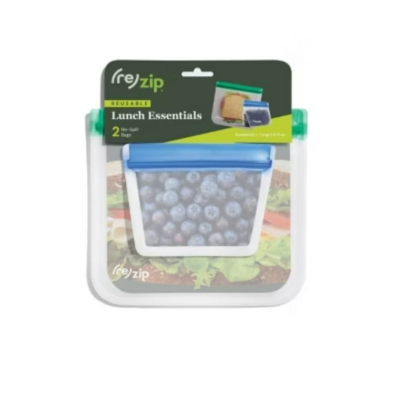(re)zip Reusable Leakproof Sandwich and Snack Lunch Bags - 2pc