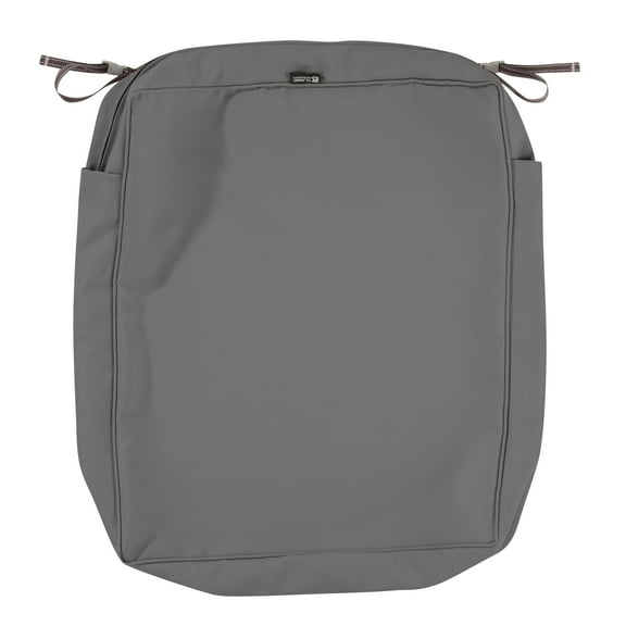 Classic Accessories Montlake 25"x27"x5" Patio Cushion Slipcover, Light Charcoal Gray