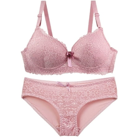 yillto Womens Bra Sets 2 Piece Lace V Neck Bralettes and High Waist Panty Matching Underwear Outfits