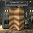 thumbnail image 6 of Oriental Furniture 6 ft. Tall Two Tone Natural Fiber Room Divider - 3 Panel, 6 of 7