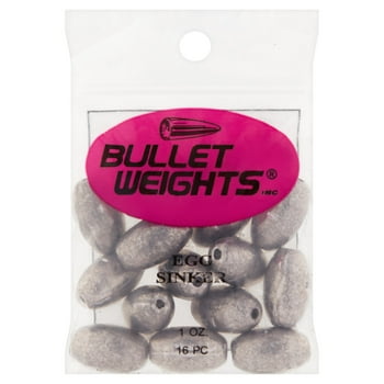 Bullet Weights EGI5-24 Lead Egg Sinker Size 1 oz Fishing Weights