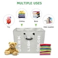 thumbnail image 2 of Collapsable 3-section Laundry Bag Foldable Laundry Hamper Durable Oxford Fabric Laundry Basket Clothes Sorter Portable Multifunction Storage Bag with Alloy Handle, 2 of 7