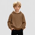 thumbnail image 4 of Girls Leopard Print Hoodie Kids Long Sleeve Fleece Sweatshirt Casual Hooded Top With Front Pocket For Daily School Outdoor Wear 2-12 Years, 4 of 7