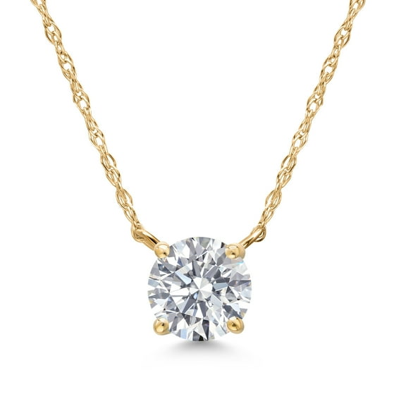Gem Stone King 1.50 Cttw 14K Yellow Gold IGI Certified Lab Grown Diamond Pendant Necklace | E-F Color | VS1 Clarity | Gold Necklace for Women | With 18 inch Chain