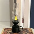 thumbnail image 2 of Zmeidao Vintage Flameless Table Lamp LED Kerosene Lantern, Clear Hurricane Lamp, Battery Operated, for Bedroom Living Room Xmas Party Decoration, 2 of 5