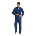 thumbnail image 4 of GLOBAL Men's Pajamas Sets 100% Cotton Flannel Sleepwear Long-Sleeve Top & Bottom Loungewear Classic Blue Plaid XL, 4 of 6