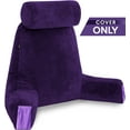 thumbnail image 4 of Husband Pillow Medium Cover Only Dark Purple, Cozy Microfiber Bed Rest Pillow Cover with Arms - Array of Colors, Generous Side and Back Pockets - Perfect Fit for Your Favorite Comfy Reading Pillow, 4 of 5
