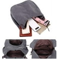thumbnail image 4 of Multiple Compartments Canvas Hobo Bag Tote Handbag Shopping Large Capacity Shoulder Bag, 4 of 5