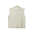 thumbnail image 3 of Men's Solid Color Sleeveless Motorcycle Denim Vest Sleeveless Ripped Slim fit Jean Jacket, 3 of 3
