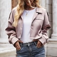 thumbnail image 2 of BangWanChi Blazers for Women Business New Women’s Button Slim Business Solid Short Blazer Collar Suit Jacket Suit, 2 of 5