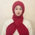 thumbnail image 4 of Prolriy Hat and Scarf Set for Women Hat Women's Winter Hat Scarf Buckle Wind and Snow Hat Plush Knitted Hat Ear Protector Woolen Hat Hats for Men Red, 4 of 5