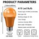 thumbnail image 2 of Bombilla Haraqi de 9 W, 120 V, E26, LED naranja, paquete de 6, 2 of 6