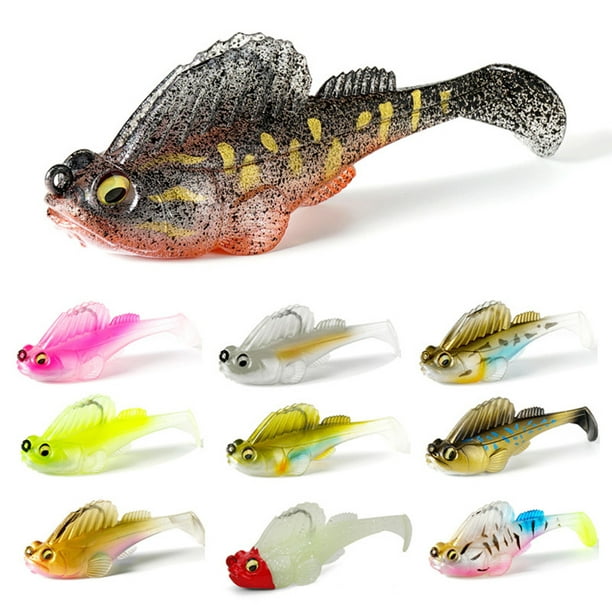 Fishing Lure Jumping Fish Artificial Jig Head Fish Soft Bait Worm Bait  Color:6 # Specification:14g / 7.5cm 