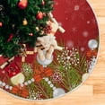 thumbnail image 5 of FMSHPON Christmas SnowflakesBells Xmas Christmas Tree Skirt Stand Mat for Holiday Party Decoration Indoor Outdoor 48 inches, 5 of 6