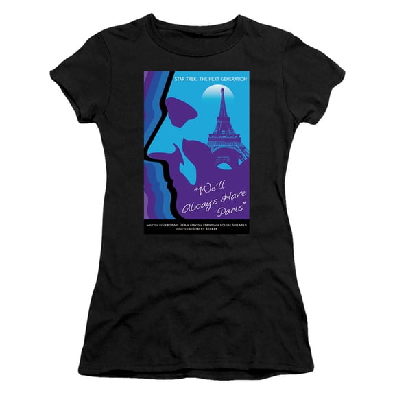 Star Trek Tng Season 1 Episode 24 Junior Women's Sheer T-Shirt Black