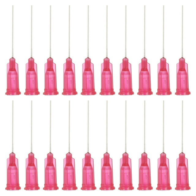 Agujas de dispensación Uxcell 25G, 102Pcs 1 pulgada Aguja de dispensación de punta roma, Rosa