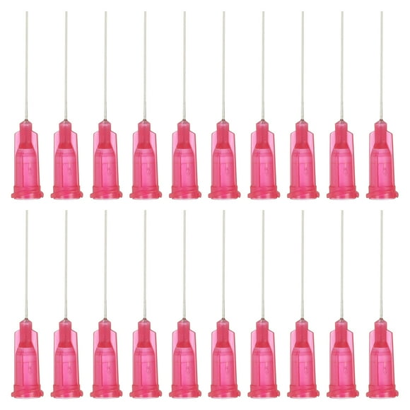 Agujas de dispensación Uxcell 25G, 102Pcs 1 pulgada Aguja de dispensación de punta roma, Rosa